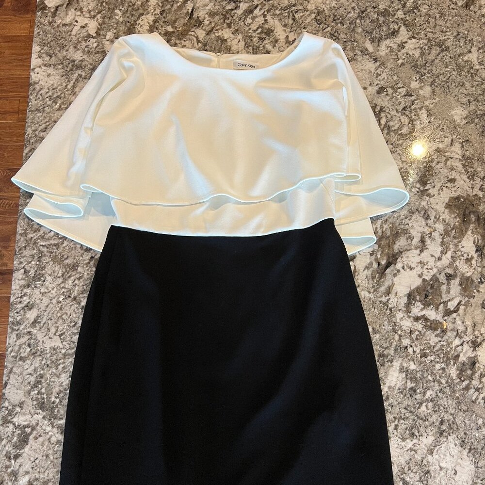 Calvin Klein Cape Sheath Dress